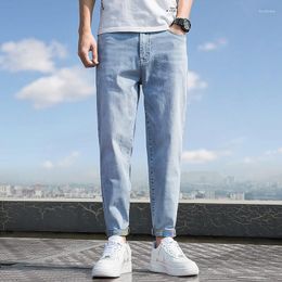 Jeans pour hommes hommes printemps et été mode tendance tout classique délavé léger élastique neuf Points Haren pantalon quotidien décontracté