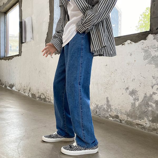 Jeans pour hommes Hommes Printemps Automne Coréen Lâche Casual Streetwear Bleu Gris Noir Denim Pantalon Mâle Mode Jeunes Vêtements 220923