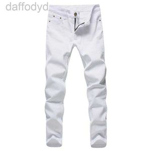 Jeans pour hommes hommes stretch mode pantalon en denim blanc pour homme printemps et automne pantalon rétro taille décontractée 28-42 240305