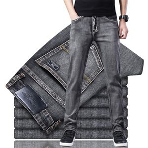 Jeans pour hommes hommes Stretch coupe régulière affaires décontracté Style classique mode Denim pantalon mâle noir bleu gris pantalon 220920