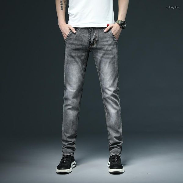 Jeans para hombres Hombres Elástico Denim Flaco 2023 Primavera Otoño Marca Clásico Pantalones de algodón de alta calidad Moda Jean 7 Color