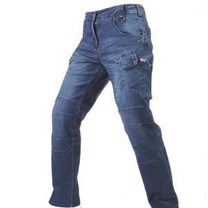 Jeans da uomo Pantaloni da uomo in denim tattico Pantaloni Lunghezza comoda Tasche multiple Stretch