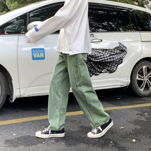 Jeans pour hommes Hommes Tendance Droite Vert Streetwear Hip Hop Skateboard Casual Jambes Larges Jeunes Mâle Harajuku Style Denim Pantalon 220923