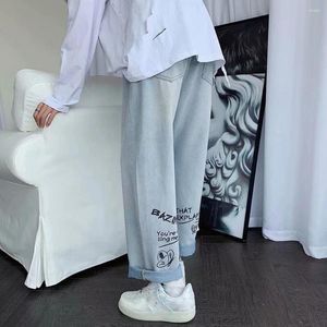 Jeans pour hommes pantalons pour hommes dessin animé imprimé Denim couleur unie pantalon drapé