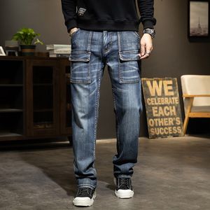 Heren jeans mannen vintage baggy jeans mode denim vrachtbroek plus maat 44 los rechte jean broek mannelijke man heren kleding 230308