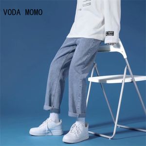 Hommes Jeans Hommes Lavé Solide Cheville longueur Loisirs Chic Streetwear Lâche Haute Qualité Simple Harajuku Tout match Ados hommes jeans 230629