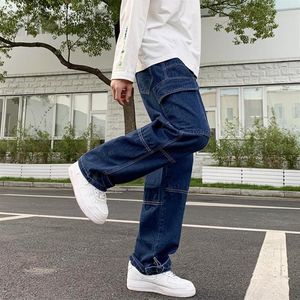 Hommes jean hommes large jambe Baggy Harajuku pantalon 2021 hommes japonais Streetwear Vintage Denim pantalon homme noir Joggers 5XL248I