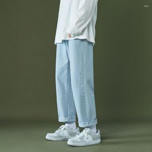 Hommes Jeans hommes jambe large japon Style coréen droit adoucissant Jean quotidien solide pantalon printemps automne 2023 hommes pantalons décontractés