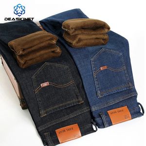 Jeans pour hommes Hommes Hiver Polaire Chaud Marque 2023 Mode Business Pantalon Rétro Classique Denim Pantalon Automne Casual Stretch Slim 231026