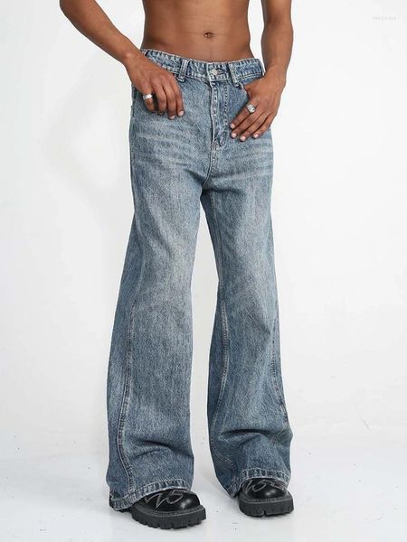 Jeans para hombres hombres y2k pantalones de demin holgados sueltos casuales hip hop skate skate streetwear pantalones rectos vintage para