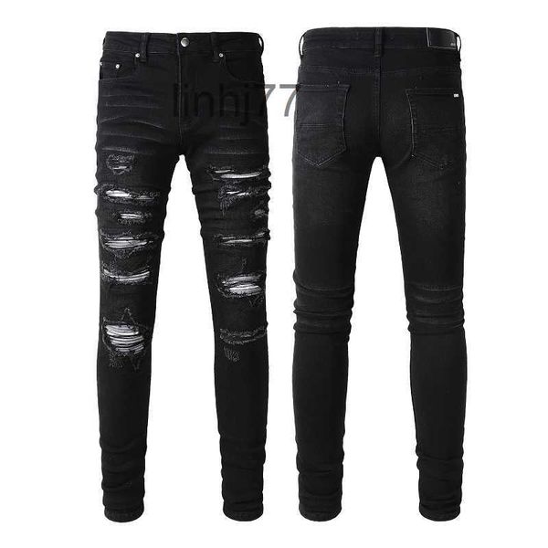 Pantalones vaqueros para hombre para hombre 2023 nuevos Amirs pantalones con agujeros de lujo marca de moda Jean carta pantalones de motociclista ropa para hombre Amri Jeans para hombre pantalones para mujer 69cxJ659