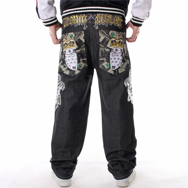 Jeans masculins jeans Baggy Jeans skateboard Skateboard broderie large jambe de denim Hip Hop Fashion Street Dance Hiphop Rap Jeans 221008