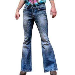 Heren jeans heren grote wijd uitlopende bootcut been broek losse mannelijke ontwerper klassieke denim bell bodem voor mannen halen herren259n