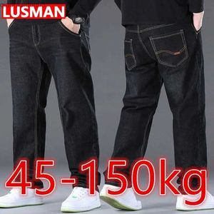 Jeans masculins Black Jeans Black de grande taille 48 50 pantalons de grande taille adaptés à 45 à 150 kg jeans Hombre Ligne large jeans Pantalon mens en vrac Jeansl2404