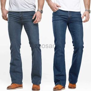 Boot pour hommes en jeans masculin Cut légèrement évasé Slim Fit Blue Black Designer Classic Male Stretch Denim Pantalon D240417
