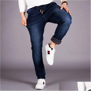 Heren jeans heren klassiek ontwerp stretch denim elastische taille spandex broek plus maat 5xl 6xl 48 Regualr fit drop levering kleding stolsel dhrpu