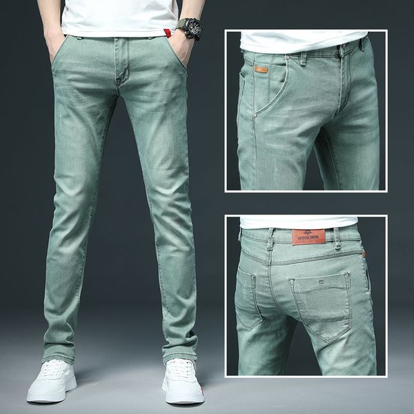 Jeans pour hommes Jeans de couleur pour hommes Stretch Skinny Jeans Hommes Mode Casual Slim Fit Denim Pantalon Homme Vert Noir Kaki Blanc Pantalon Homme Marque 230302
