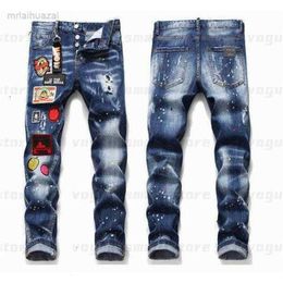 Pantalones vaqueros para hombre Cool Rips Stretch Designer Jeans Distressed Ripped Biker Slim Fit Washed Motorcycle Denim Hombres Hip Hop Moda Hombre Pantalones 2021vw1k