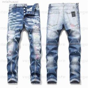 Jeans pour hommes Hommes Cool Rips Stretch Designer Jeans En détresse Ripped Biker Slim Fit Lavé Moto Denim Hommes Hip Hop Mode Homme Pantalon 2023