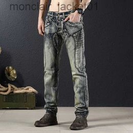 Jeans voor heren Cowboybroek voor heren Stretch Hip Hop Koreaanse jeans voor heren Mode Baggy Straight Originele broek Nieuw in Casual Low Rise Washed XL J231006