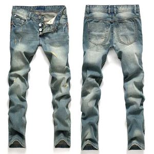 Heren jeans heren denim casual merk eenvoudige plus size nieuwe fashio broeken rechte denimn gescheurde mode groot formaat j240507