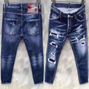 Jeans pour hommes Jeans en denim pour hommes bleu noir pantalon déchiré meilleure version maigre style cassé vélo moto rock jean