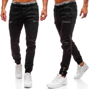 Jeans pour hommes Pantalons en denim pour hommes Casual Frosted Zipper Design Sport Slim Fit Pencil Pants