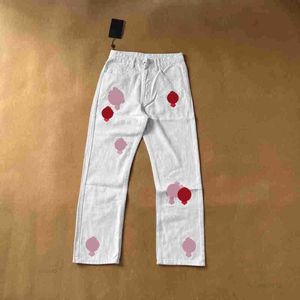 Jeans voor heren Heren Designer Chromes Hart Lange modebroek Jogger Denim Bedrukte kleding Hop Krolls Liefdesbroek Heren Abcdl2n4MIYP
