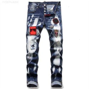 Jeans pour hommes Mens Designer Distressed Ripped Biker Slim Fit Moto Bikers Denim for Men s Fashion Mans Black Pants Pour Hommes2ttl