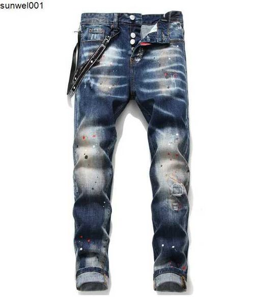 Jeans pour hommes Hommes Designer Jeans Mode Distressed Ripped Biker Slim Fit Moto Denim pour hommes Top Qualité Mode Jean Mans Pantalon Pour Hommes Aaqi
