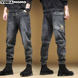 Heren jeans heren draak geborduurd hoogwaardige denim broek ultradunne fitting elastische kras casual jeans gewassen jeans broek zelfgemaakte jeans wx