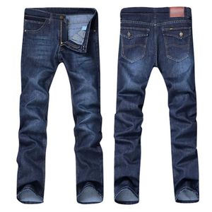 Jeans masculin jeans élastique slim fit jean confortable tout le pantalon long pantalon droit de la jambe droite jeans classiques pour hommes