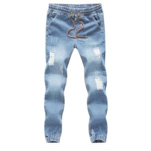 Jeans masculins pour hommes jeans de mode dessiné slim fit denim longueur pantalon décontracté en larmes