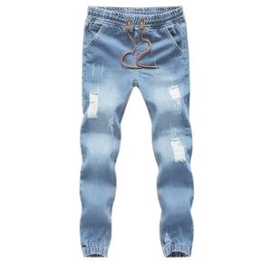 Jeans masculin pour hommes jeans de mode dessiné slim fit denim longueur pantalon décontracté en larmes