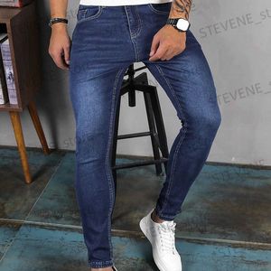 Jeans pour hommes Leggings de mode pour hommes Jeans couleur unie loisirs sport pantalon en coton élastique 2024 printemps et automne haute qualité vêtements pour hommes T240326