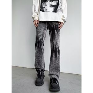 Jeans pour hommes pour hommes à la mode jeans imprimé jeans pantalon de smine de printemps jeans coréen de style coréen pantalon de jean large hip hop 230524