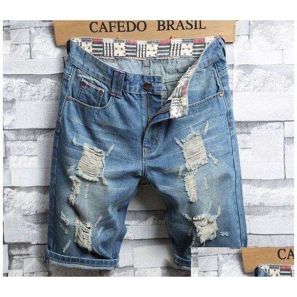 Jeans para hombres Hombres Cinco centavos Tamaño grande MTI-Bolsillos Moda Estilo juvenil recto Casual Urban Wind Drop Entrega Ropa Ropa Dhofc