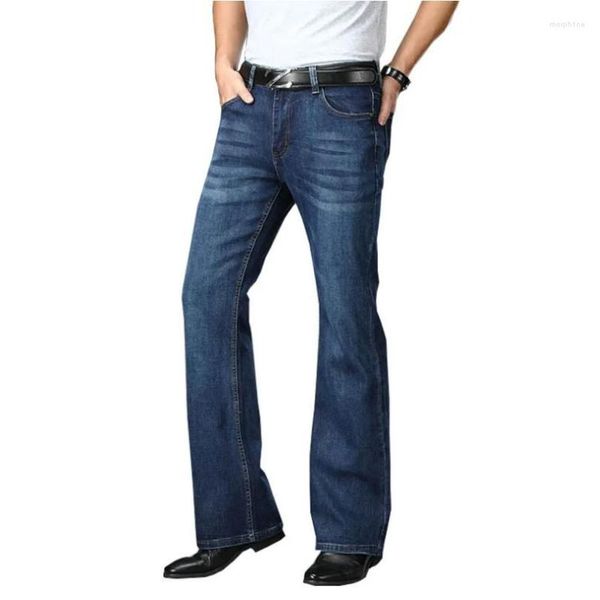 Jeans pour hommes Hommes évasés 2023 Mâle Designer Classique Denim Taille Haute Stretch Pantalon Lâche W558