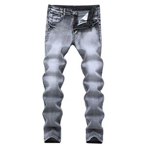 Jeans pour hommes Jeans gris pour hommes ultra-mince petite jambe pantalons longs vêtements décontractés pour hommes J240328