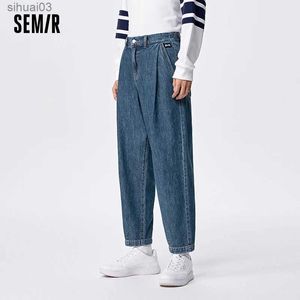 Jeans masculins pour hommes à manches demi-manches 2023 Automne nouveau pantalon coton pur pantalon à la mode pantl2403