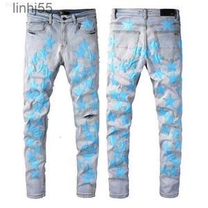 Jeans pour hommes Hommes de haute qualité Amirs 22ss Nouvelle mode Cool Style Luxe Designer Denim Pantalon en détresse Ripped Biker Noir Bleu Jean Slim Fitqy0w1MFG