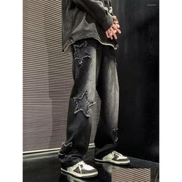 Jeans pour hommes Pantalons Hip Hop Mode Harajuku Baggy Cool Cargo Denim Star Straight Ins Gothic Boyfriend Drop Livraison Vêtements Tissu Dhheq