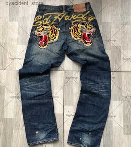 Jeans masculin jeans jeans américain high street anime imprimement haut taille oversize oversize jeans hommes y2k rétro harajuku décontracté pantalon de jambe large lâche 230529 l240313