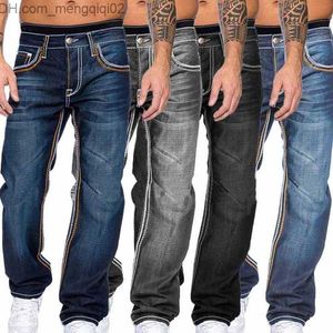 Jeans pour hommes Jeans pour hommes automne Denim pantalon Slim droite bleu foncé coupe régulière loisirs pantalons longs Jean hommes Hombre Z230706