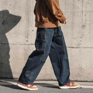 Jeans masculin jeans jeans pantalon cargo large jambe denim surdimensionné pantalon droit grunge rétro punk coréen de mode de mode vestiges y2k vêtements J240531
