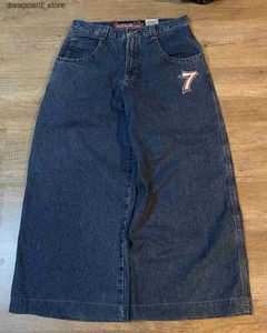 Men's Jeans Hommes Jeans JNCO Baggy Jeans Hip Hop Rock motif de broderie hommes femmes 2023 nouvelle mode Streetwear rétro Harajuku taille haute jambe large Jeans T231017 L240313