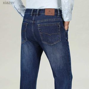 Heren jeans heren jeans lente en herfst elastische bedrijven los rechte casual broek merk mode casual comfortabele denim broek wx