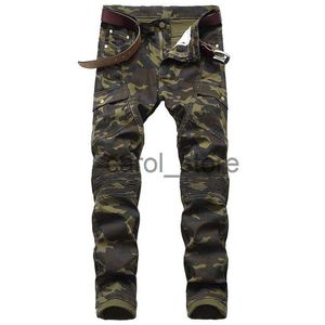 Heren Jeans Heren Joggers Militaire Camouflage Cargo Denim Jeans Mode Broeken Streetwear Casual Merk Broek J230806