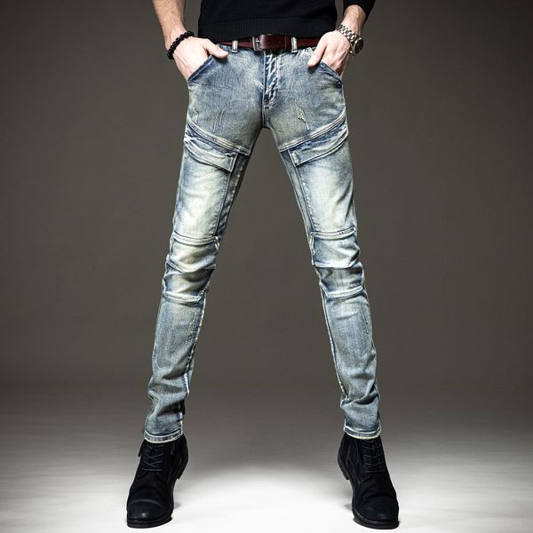 Jeans pour hommes Mens Light Luxury Street Fashion Cargo Jeans Résistant à l'usure Style rétro Rayures Denim Pantalon Slim-fit Trendy Casual Jeans; 230619