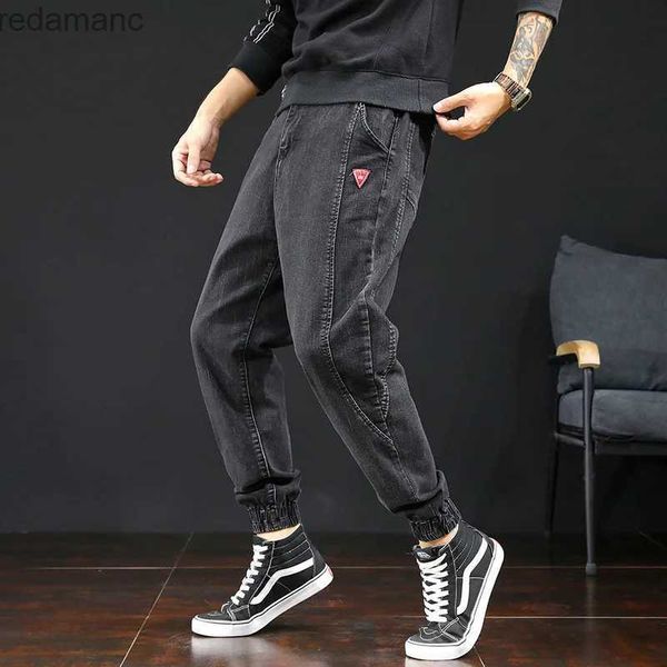 Jeans masculin pour hommes en vrac pantalon harem en denim en vrac lâche jeans de cargaison hip-hop élégant jeans de jogging de jogging de street street; jeans noirs; YQ231221